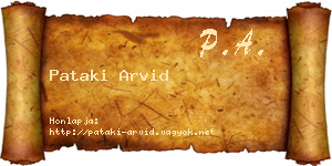 Pataki Arvid névjegykártya